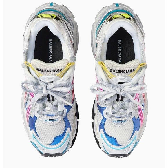 Balenciaga Runner Sneakers White Pink Blue Yellow Women Size 37 - Picture 2 of 11